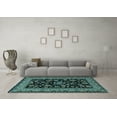thumbnail image 3 of Ahgly Company Indoor Square Persian Light Blue Traditional Area Rugs, 5' Square, 3 of 4