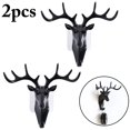thumbnail image 1 of Coofit Wall Hook Creative Deer Head Shape Decorative Coat Hook Hat Hook for Home, 1 of 10