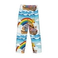 thumbnail image 5 of Balery Rainbow Animals on Noah's Ark print Men's Pajama Pants,Ultra Lightweight Pjs,Lounge Pant-Large, 5 of 9