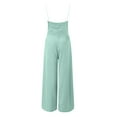 thumbnail image 6 of Baqcunre Women Elegant Suspenders V Neck Playsuits Sleeveless Backless Loose Wide Leg Jumpsuit,Size L,One Piece Jumpsuit,Womens Jumpsuit,Jumpsuits for Women Casual,Women's Pants,,Mint Green, 6 of 7