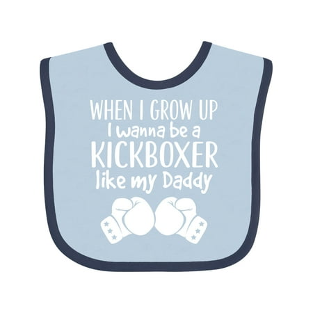 

Inktastic Kickboxing Future Kickboxer Like Daddy Gift Baby Boy or Baby Girl Bib