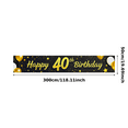 thumbnail image 3 of Black Background Happy 40th Birthday Banner with Golden Balloons Stars and Glitter Party Decors for Birthday Party Photography Props Backdrop Decorations Celebrations, 3 of 7