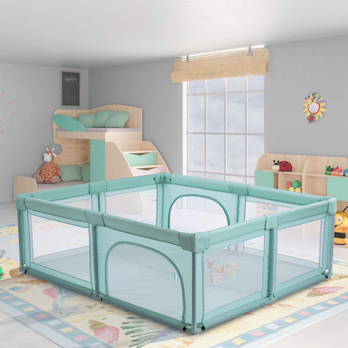 Novashion 71x59"/79x63"/71x79" Large Kid Playpen Playard, Folding Home