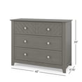thumbnail image 4 of Child Craft Atwood 42" Interlocking 3-Drawer Dresser for Nursery or Bedroom, Chevron Design, Lunar Gray, 4 of 6