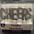 thumbnail image 2 of “CHEERS” Candle Set Of 6 Silver Letter Candles Great For Celebrating, 2 of 4