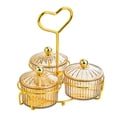 thumbnail image 1 of tamizeot Providing Clean Tidy Storage Options Glass Condiment Serving Tray Bar Container Condiment Dish Bowl Rack Serving Platter Brown 3 Bowls, 1 of 6