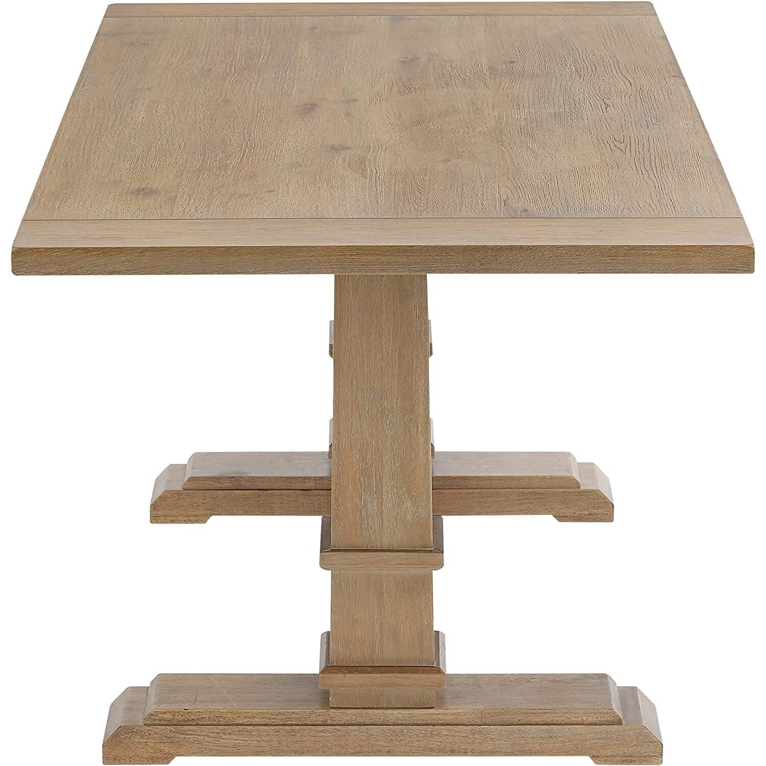 HomeStock Suburban Soiree Dining Table, Rustic Brown Finish, Elegant Dining Table for Kitchen and Dining Rooms, Sturdy Construction, Modern Dining Table for All Spaces-Style:Rectangular