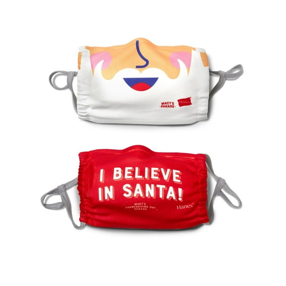 Hanes Adult Santa Pack I Believe Mask, 2 Pack