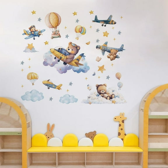 Wall Stickers Cartoon Bear Peel and Stick Wall Decals 2 Sheets Removable Art Decor for Bedroom Nursery Playroom Bathroom Office Decoration for making