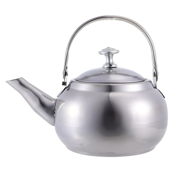 Bouilloire à Sifflet pour Cuisinière, Théière en Acier Inoxydable Classique et Pratique, Convient pour Préparer du Thé et Faire Bouillir de l'Eau, Eau Chaude à Ébullition Rapide, Bouilloire de Cuisinière avec Poignée Ergonomique, 7,08 X 5,7 Po (Argent)