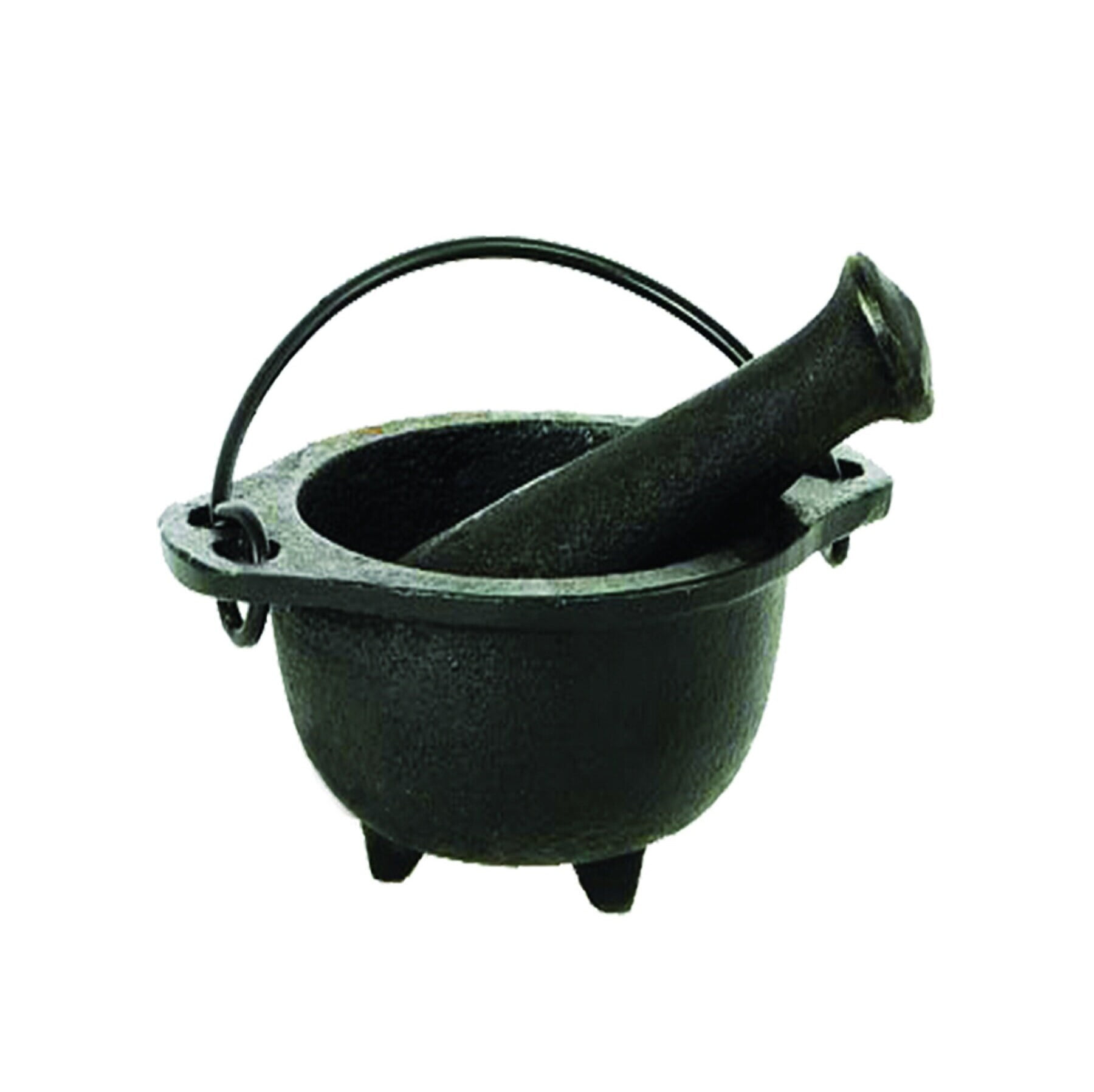 Buy Black Cast Iron 4.5 Mortar and Pestle Cauldron for Grinding Herbs