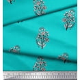 thumbnail image 2 of Soimoi Rayon Fabric Leaves & Floral Block Printed Craft Fabric by The Yard 56 Inch Wide, 2 of 3
