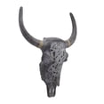 thumbnail image 5 of DecMode Gray Polyresin Skull Bull Wall Decor, 5 of 7