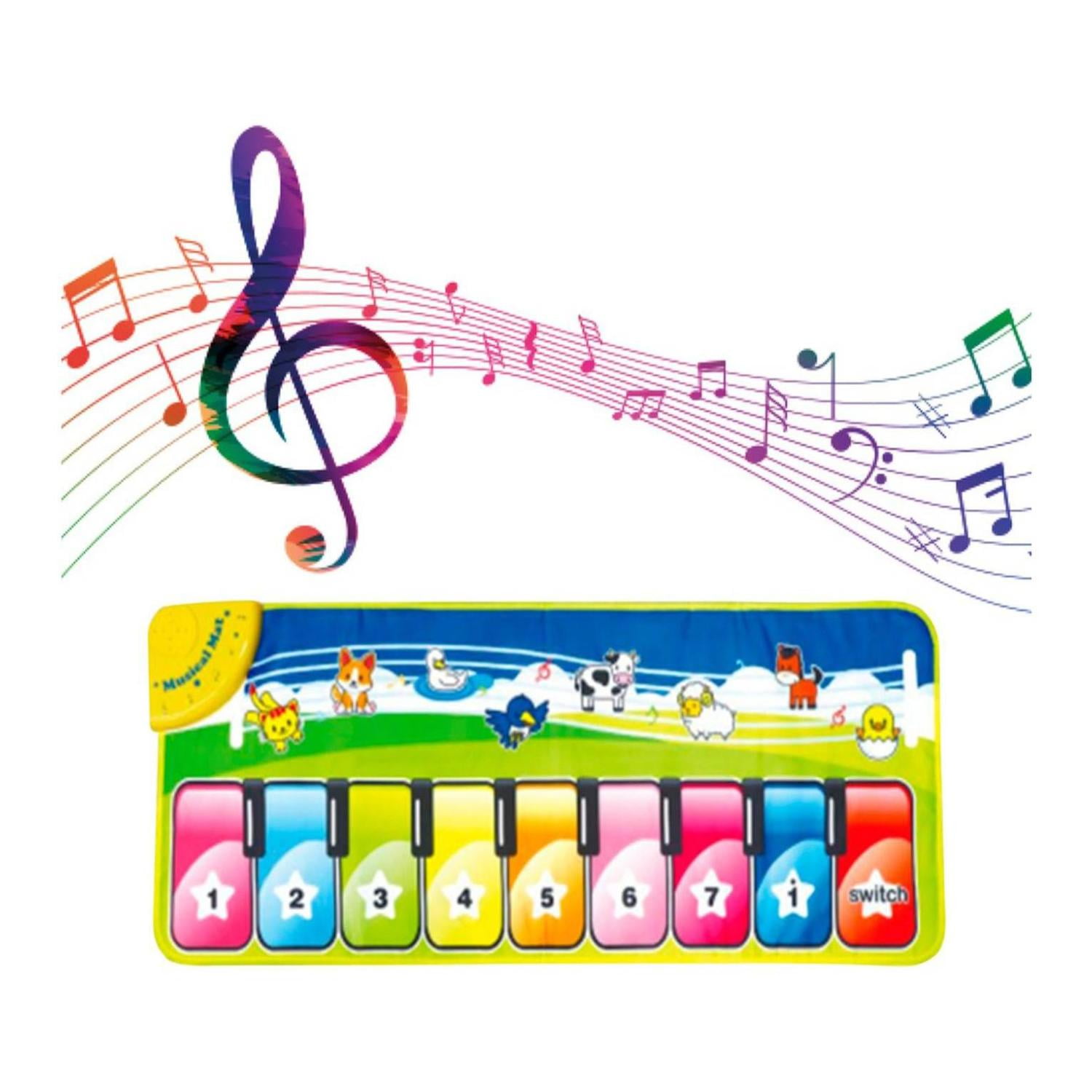 Juguete Alfombra Musical 10 Teclas 7 Sonidos Azul Infantil