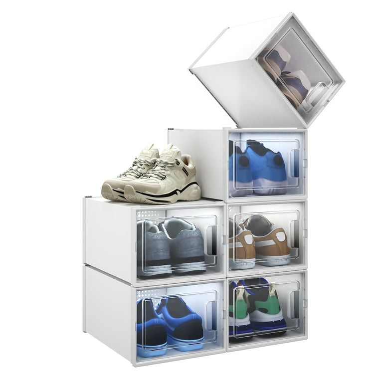 6/12/18PCS Foldable Shoe Storage Box Sneaker Cases Stackable