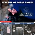 thumbnail image 3 of 6FT Flag Pole with Solar Light - 180° Adjustable Bracket, Stainless Steel Flag Poles for Outside House, Garden or Yard, Tangle Free Flagpole Kit for American Flag, 3 of 9