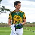 thumbnail image 2 of Kdxio Sunflowers in Bucket Print Men's Short Sleeve Polo Shirt,Midweight Men's Shirt, 2 of 6
