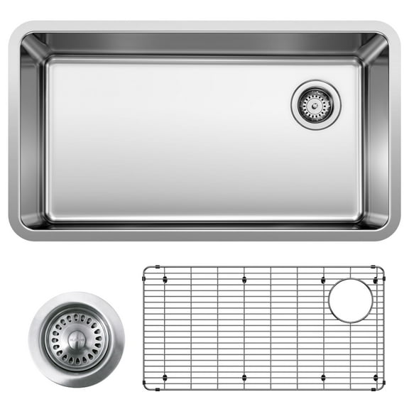 Formera 33" XL Super Single Bowl Stainless Steel Kitchen Sink with Accessories