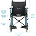 thumbnail image 5 of NOVA Medical Products Lightweight Transport Chair with Removable & Flip Up Arms for Easy Transfer, Anti-Tippers Included, Blue, 5 of 10