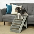 thumbnail image 2 of PawHut Pet Stairs Foldable, Dog Ramp 4-Level with Nonslip Soft Mats, Gray, 2 of 9