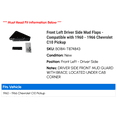 thumbnail image 2 of Front Left Driver Side Mud Flaps - Compatible with 1960 - 1966 Chevy C10 Pickup 1961 1962 1963 1964 1965, 2 of 2