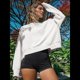 thumbnail image 5 of Sudadera Corta para Mujer, Cuello Redondo, Larga, Talla Grande, Otoño-Invierno 2025, Estilo Jersey Holgado. Crema L, 5 of 9