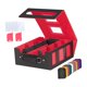 thumbnail image 1 of Caja para mazos de cartas coleccionables, organizador resistente para coleccionistas, estuche premium para tarjetas deportivas Rojo negro, 1 of 9