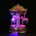 thumbnail image 3 of PENGXIANG Romantic Crown Music Box Emit Clockwork Carousel Kid Birthday Gift(Pink), 3 of 6