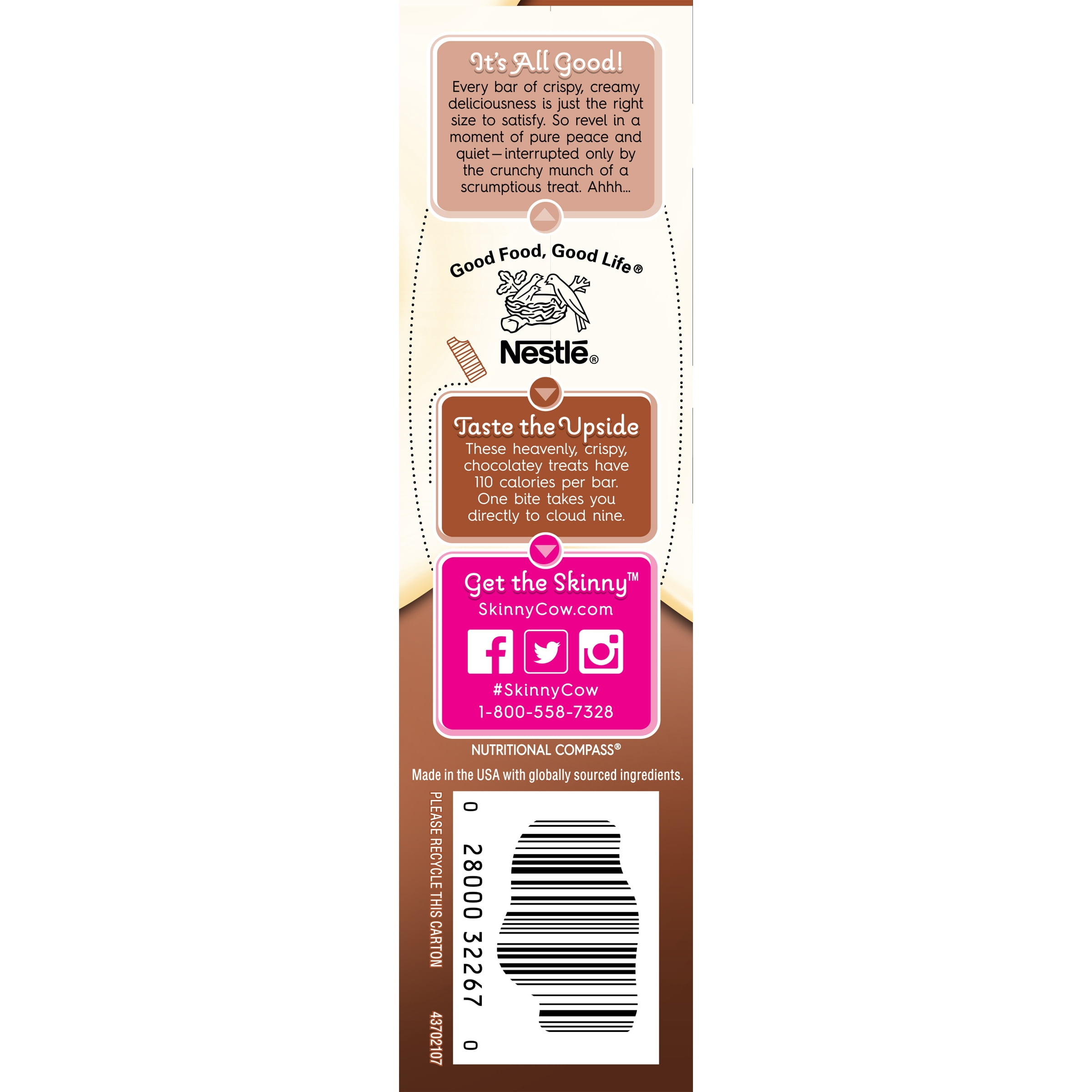 Nestle Skinny Cow Heavenly Crisp Milk Chocolate Flavor Candy Bars, 0.77 Oz., 6 Count