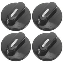 KALLORY 4Pcs Sleek Design Black Plastic Heater Knobs Replacement for Kitchen Use