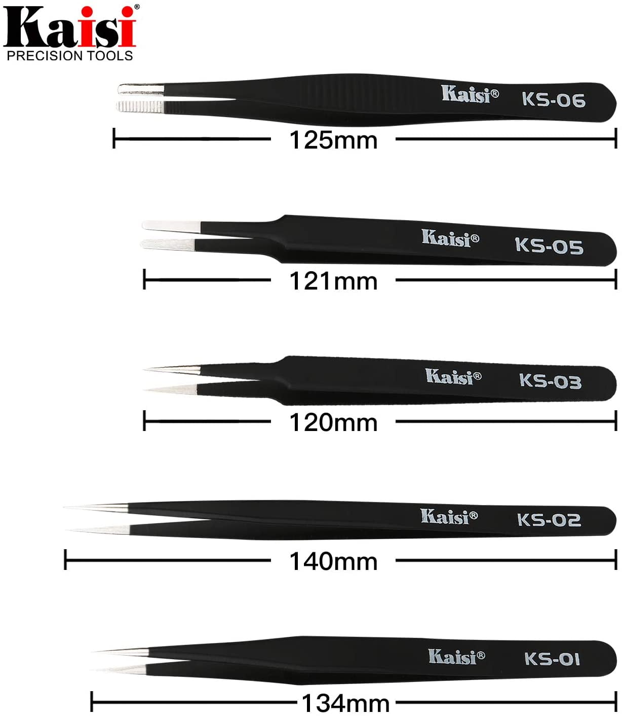 14-piece precision tweezers set, anti-static stainless steel tweezers set for crafts, jewelry, electronics, and laboratory work