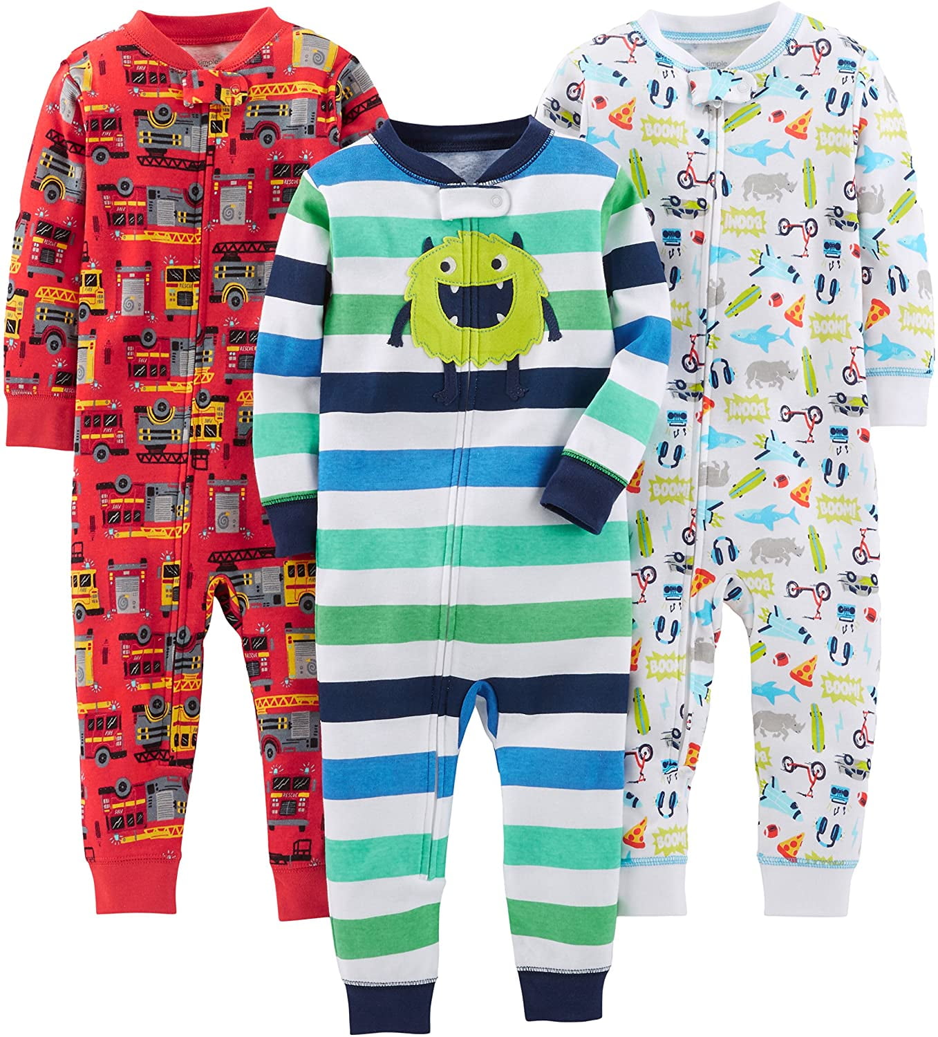 boys footless pajamas