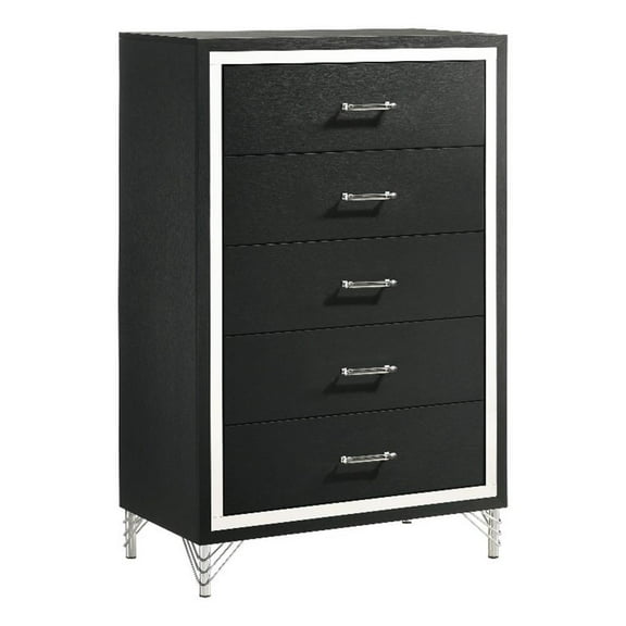 Lucia 5-drawer Bedroom Chest of Drawers Black