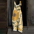 thumbnail image 2 of JULMCOMO Cotton Linen Jumpsuits for Women Floral Print Tie Strap Baggy Summer Outfits Scoop Neck Vacation Comfy Casual Jumpsuits Yellow S, 2 of 7