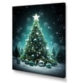 thumbnail image 2 of Designart "Enchanted Christmas Tree in Green" Landscapes Canvas Wall Art - Traditional Green Winter Landscape Bedroom Canvas Wall Art, 2 of 6