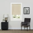 thumbnail image 3 of PowerSellerUSA 1" Vinyl Slats Room Darkening Cordless Window Blinds, 64L x 72W Inches Manual Operation Mode Blackout Privacy Blind, Solid Pattern Ceiling-Outside Mount Pull-Up Mini Blinds, Beige, 3 of 9