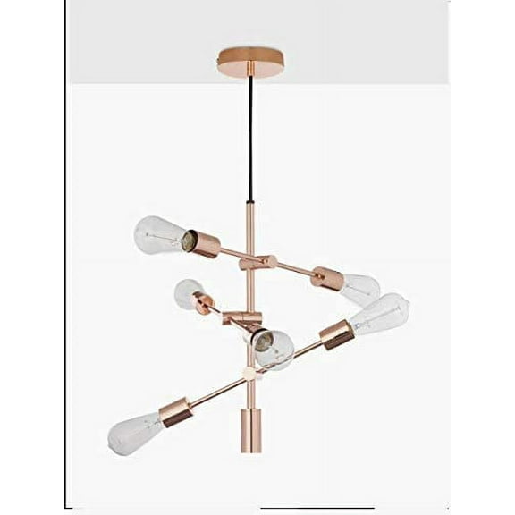 Chandelier Shinny Brass with 6-Light Ceiling Light Modern Pendant Lighting Decoration for Dining Room Bed Room Kitchen Bathroom and Hallway