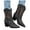 Black, variant on Denim Cowboy Boots for Women Embroidery Cowgirl Boots Pointed Toe Heeled Mid Calf Boots