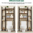 thumbnail image 4 of Over The Toilet Storage with 7-Tier Bathroom Organizer Shelf, Freestanding Space Saver with Hooks & Adjustable Feet, Storage Rack for Bathroom, Restroom, Laundry, Vintage, 4 of 8