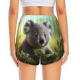 thumbnail image 3 of Picia Daisy Koala Pattern Women's 2 in 1 Athletic Running Shorts High Waisted Workout Casual Gym Sweat Shorts with Comfy Liner Zipper Pockets-Large, 3 of 9