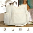 thumbnail image 5 of Gocvo Multiple Pockets Corduroy Bag, Large Tote Bag for Women, Ladies Bag Casual Hobo Handbags(Beige), 5 of 9