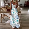 thumbnail image 1 of SMihono Robe Maxi Bohème d'Été pour Femmes Grande Taille Mode d'Été Imprimée Col en V Sans Manches Bretelles Robe Chandail Plage Robe d'Été, 1 of 4