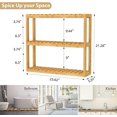 thumbnail image 2 of Bambloom Bamboo Bathroom Shelf 3-Tier Wall Mount Storage Rack ,Multifunctional Adjustable Layer Free Standing Over Toilet Utility Shelves Living Room Kitchen,Natural, 2 of 5
