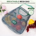 thumbnail image 5 of 2Pcs Hanging Mesh Storage Bags, Breathable Shopping Handbag, Reusable Produce Bag for Fruit, Vegetable, 50x40cm (Green), 5 of 6