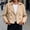 Khaki, variant on IUYRTFE Women's Cropped Double Breasted Trench Jacket with Pockets Long Sleeve Lapel Collar Casual Short Coat