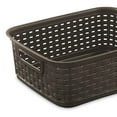 thumbnail image 3 of Sterilite Small 11" Long Weave Home Storage Basket Organizer, Espresso (8 Pack), 3 of 7