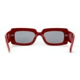 thumbnail image 4 of Womens Simple Mod Rectangle Narrow Plastic Sunglasses Red Black, 4 of 4