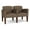Castillo Quarry, variant on Belmont Lounge Reception 2 Seat Tandem Seating / Walnut Wood Legs / Black