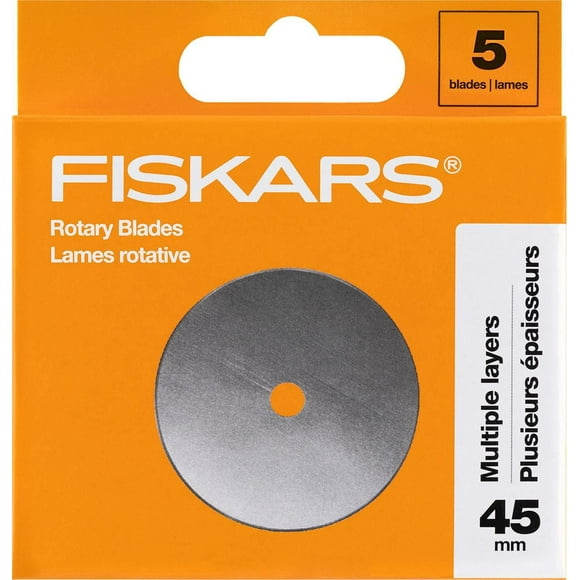 Lames droites rotatives FiskarsMD 45 mm, jeu de 5 Lames droites rotatives