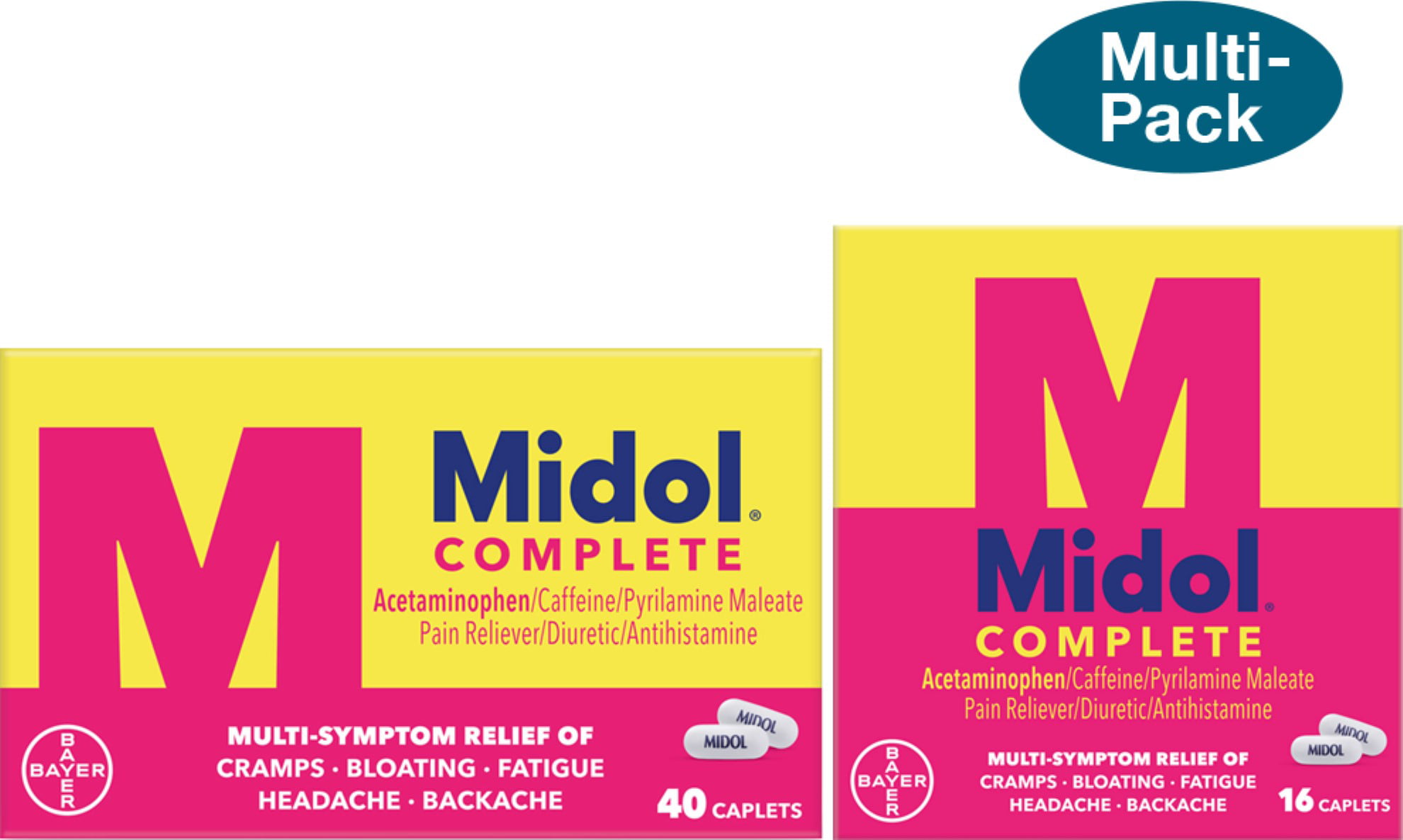 Midol Bloat Relief, Bloating Relief Caplets, 60 Count - Walmart.com